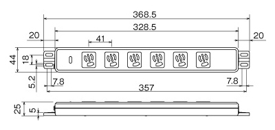 機器用コンセント（タップ形）　MR86960-N　寸法図