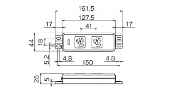 機器用コンセント（タップ形）　MR86920-N　寸法図
