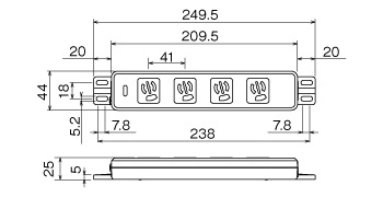 機器用コンセント（タップ形）　MR86940-N　寸法図