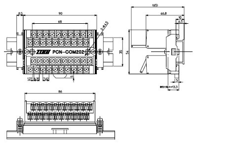 PCN-COM202　寸法図