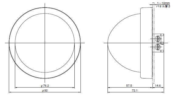 LED丸形表示灯　　KHE-2010　寸法