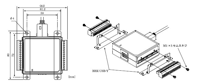BRK-USB-Y　寸法図