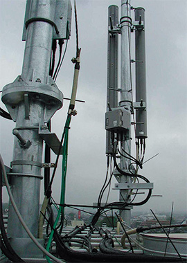 携帯基地局での施工例