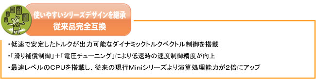 New FRENIC-Miniシリーズ　【特長】