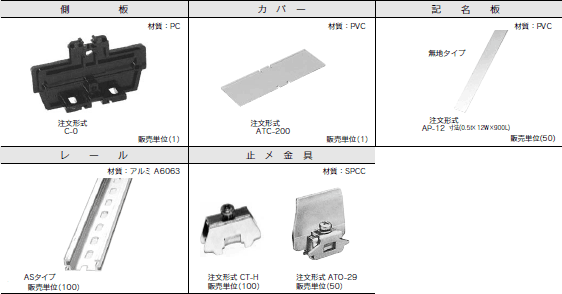 ネジアップ式端子台　AT-200シリーズ　アクセサリ