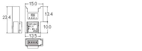 e-CON中継用　寸法図（単位：ｍｍ）