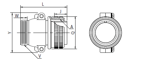 ストレートプラグ　D/MS3106B 　寸法図