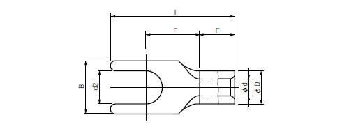 裸圧着端子　（Y形）寸法図