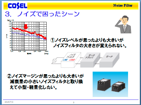 3、ノイズで困ったシーン