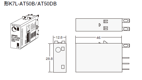 漏液検出器　K7L-AT50B/-AT50DB　寸法図