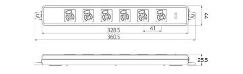 横形OA用抜け止め接地タップ　MR7906　（6コ口）