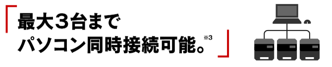 （1）最大3台まで、パソコン同時接続可能。-1