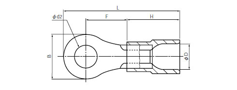 絶縁被服付圧着端子（Ｒ形）丸形