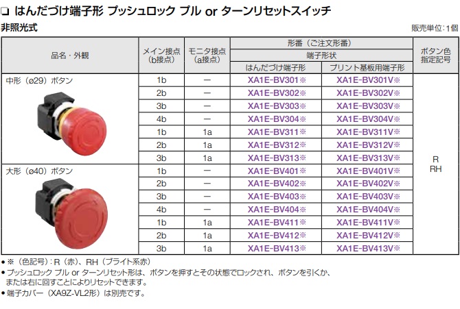 XA1E-BV（非照光）