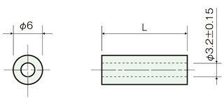 ジュラコン　スペーサー（中空）／C-300 寸法図