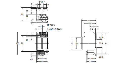 61F-GＮ、61F-IN寸法図