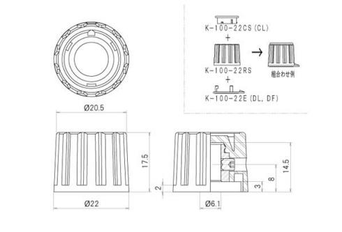 K-100-22RS寸法図　（単位：ｍｍ）