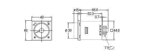 H3CR-A　（11ピン）寸法図
