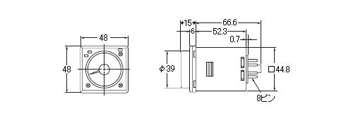 H3CR-A　（8ピン）寸法図