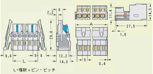 MCSワンタッチコネクタ寸法図 MCSワンタッチコネクタ寸法図