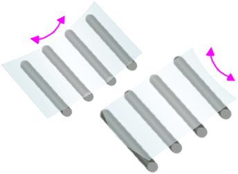 たわみはもちろん、方向不定の反りにも強い