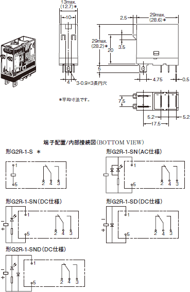 ●プラグイン端子形（1c接点）