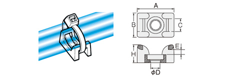 耐候性66ナイロン：　KRシリーズ　寸法図