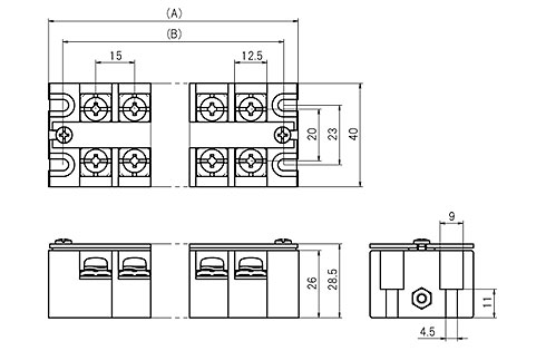 ネジ式端子台　　ML-11-30Fシリーズ　寸法図
