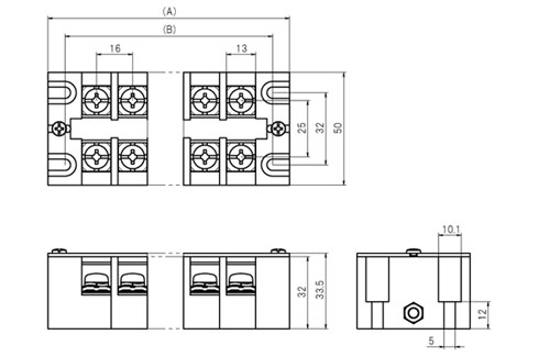 ネジ式端子台　　ML-11-50Fシリーズ　寸法図