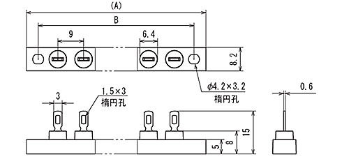 ネジ式端子台　ML-18シリーズ　寸法図