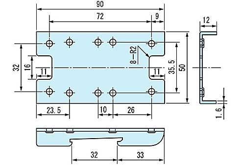 ACベース　フリーレール（DINレール）取付用　S-21-3C