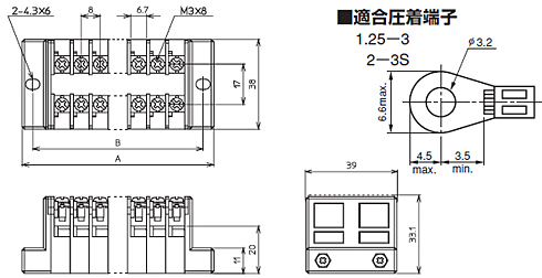 組端子台　TXUM　10SM3シリーズ（定格20A）仕様