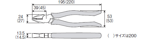 P-57　ペンチ　寸法