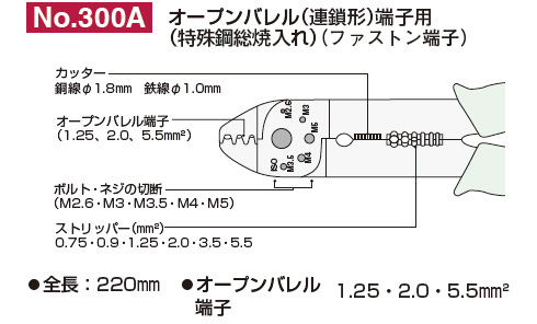 電工ペンチ　No.300A