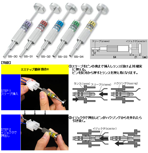 ピン抜き工具　SS-30、SS-31、SS-32、SS-33、SS-34