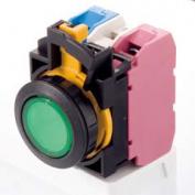 Φ22 フラッシュシルエットスイッチ　CW1L　照光押ボタンスイッチ (丸平形)黒色樹脂べぜル