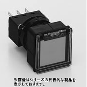 正角形ガード付　正角形（平形レンズ）押ボタンスイッチ　黒色樹脂ベゼル　LW7GB-M1　モメンタリ形（SQ）