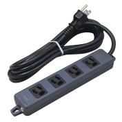 MR7904TJ3BB　横形OA用抜け止め接地タップ（4コ口）プラグ付きコードタイプ