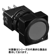 φ25　押ボタンスイッチ　LW6B-M　（丸形・平形）　黒色樹脂ベゼル　（モメンタリ形）
