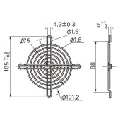山洋電気　80ｍｍ用FANガード　109-049E　　吸込側、吐出側兼用